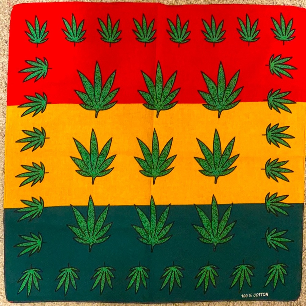 🆓 with Bundle 🆕Red, Yellow and Green Ganja Bandana